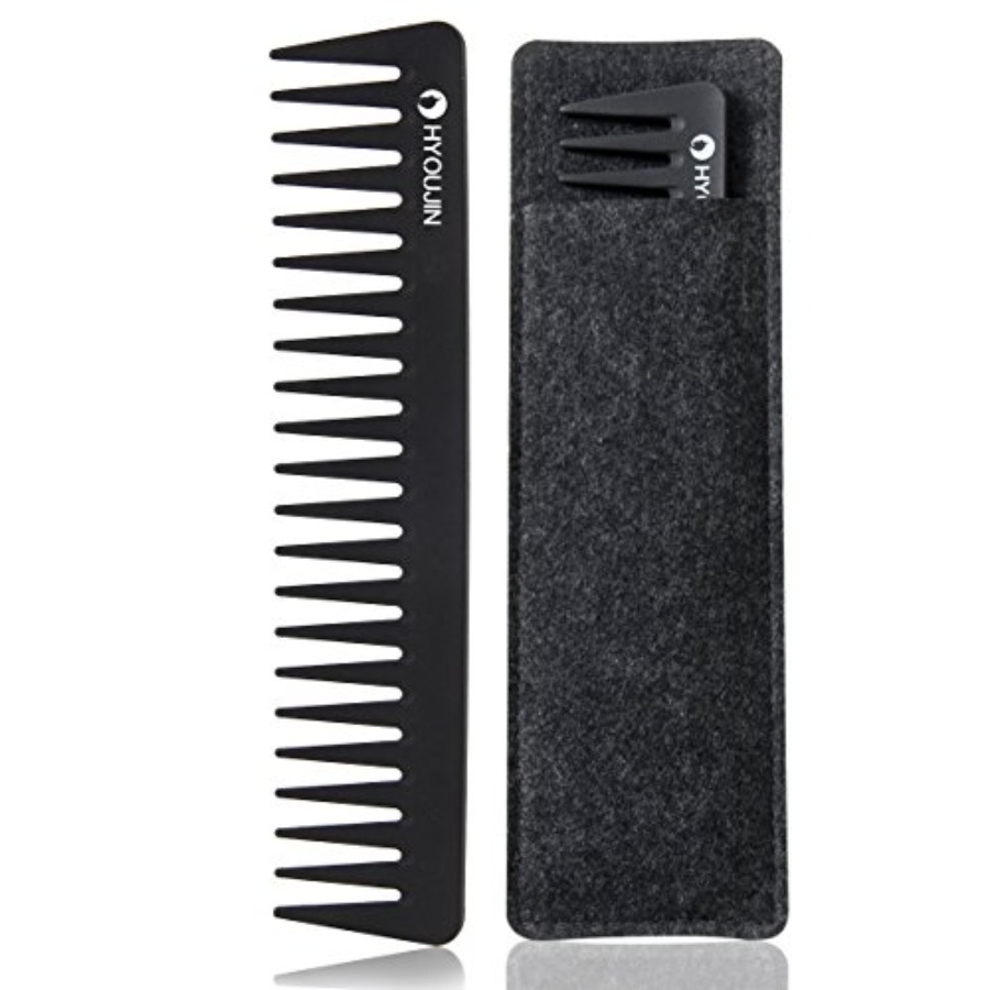 Detangling Wide Comb - HYOUJIN 601 Black Carbon Wide Tooth
