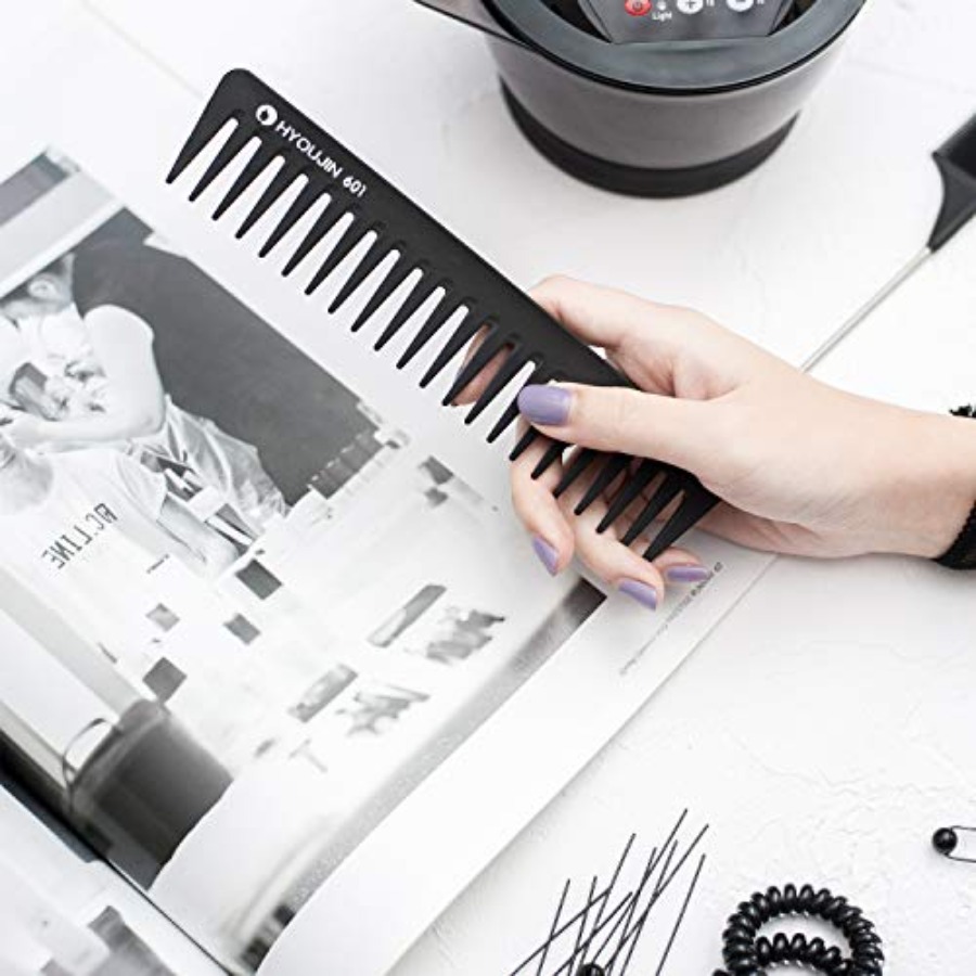 HYOUJIN 601 Black Carbon Wide  - đánh giá và giá Detangling Wide Comb