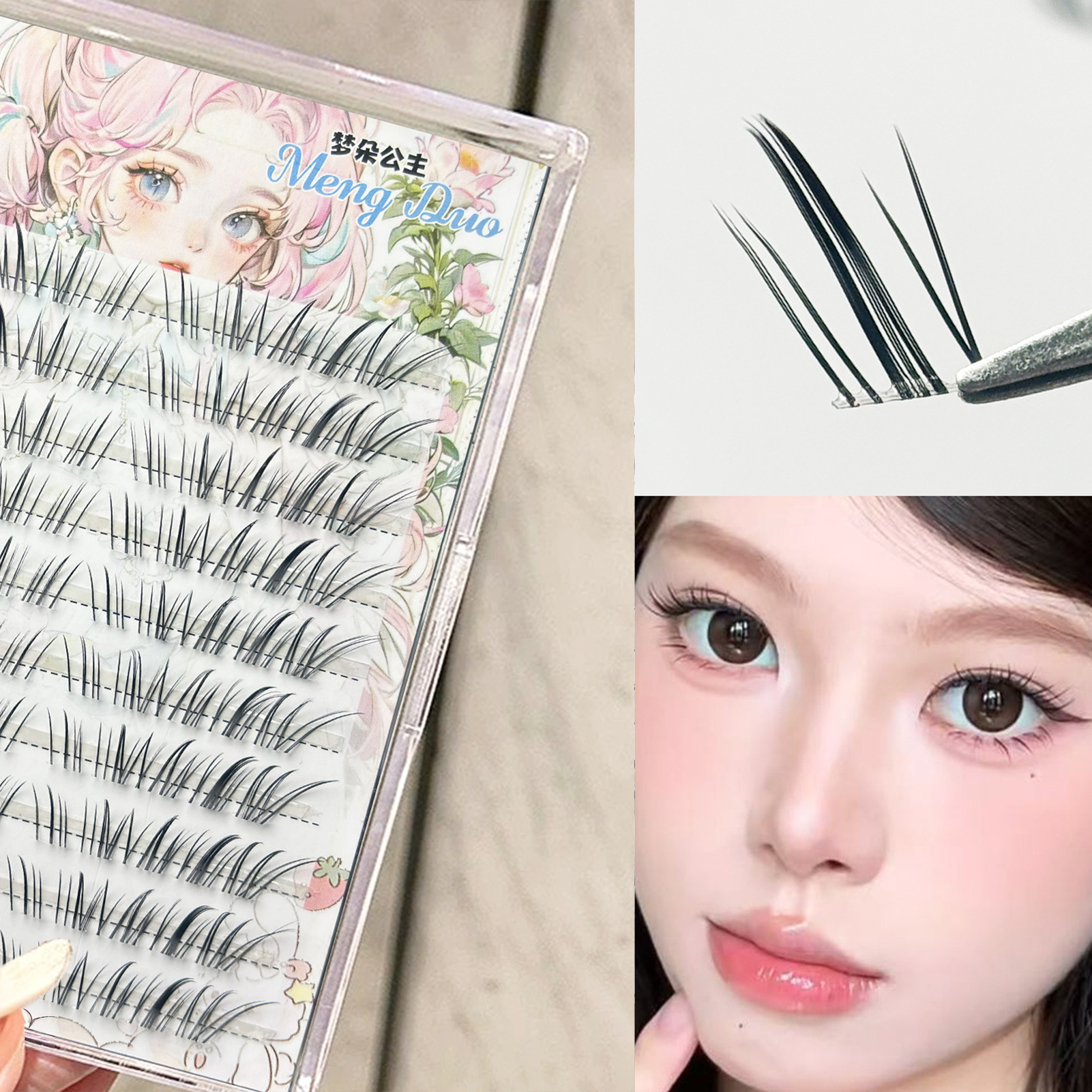DIY False Eyelashes Transparen - đánh giá và giá Hair Care Korean Products