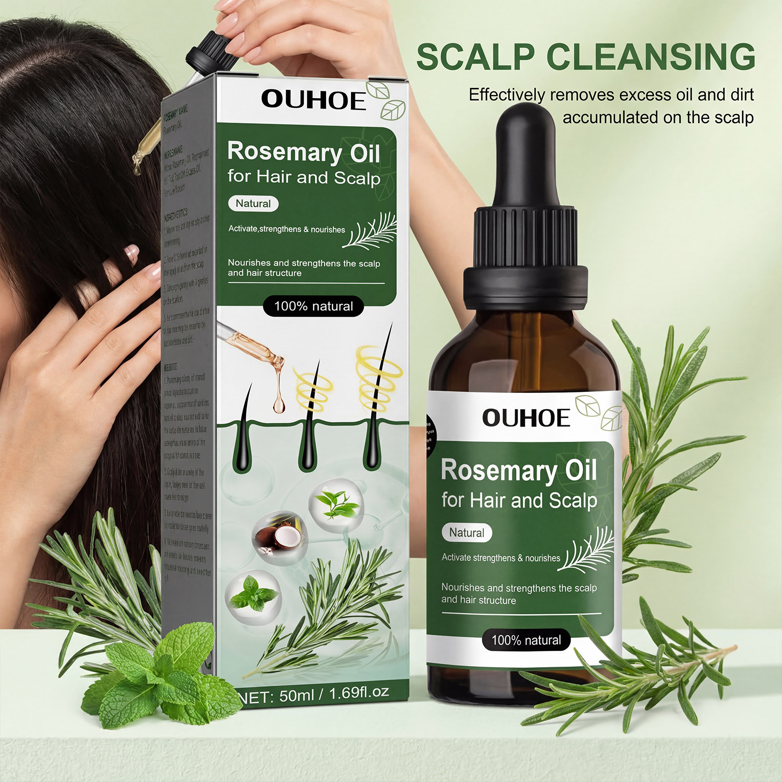 Rosemary Anti Hair Loss Oil No - đánh giá và giá Hair Care For Hair Growth
