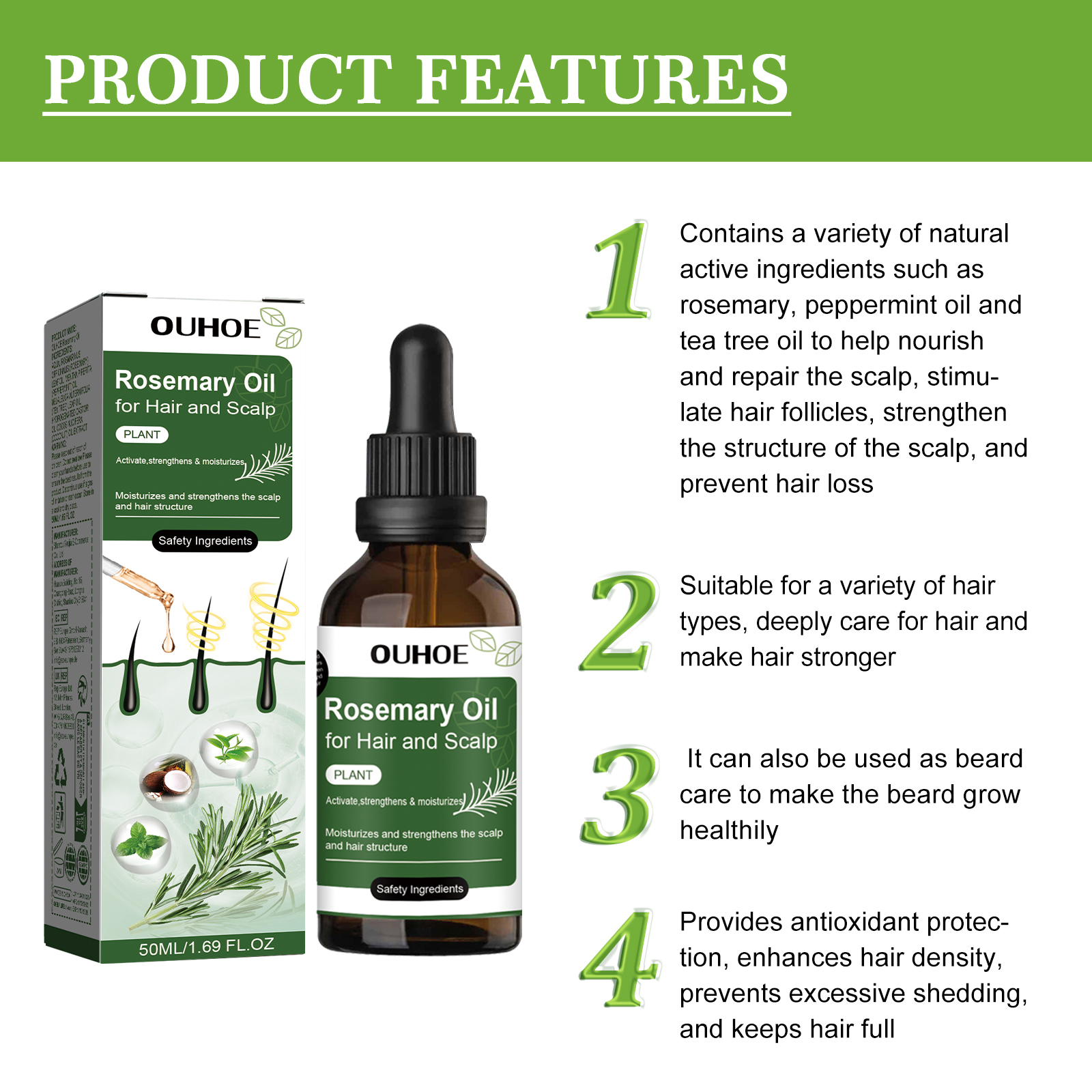 Rosemary Anti Hair Loss Oil No - đánh giá và giá Hair Care For Hair Growth