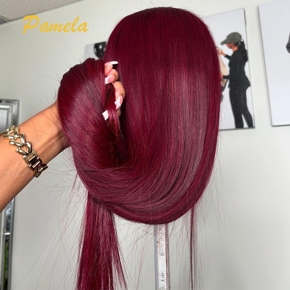 Super Double Drawn Burgundy Co - đánh giá và giá Lace Front Wig