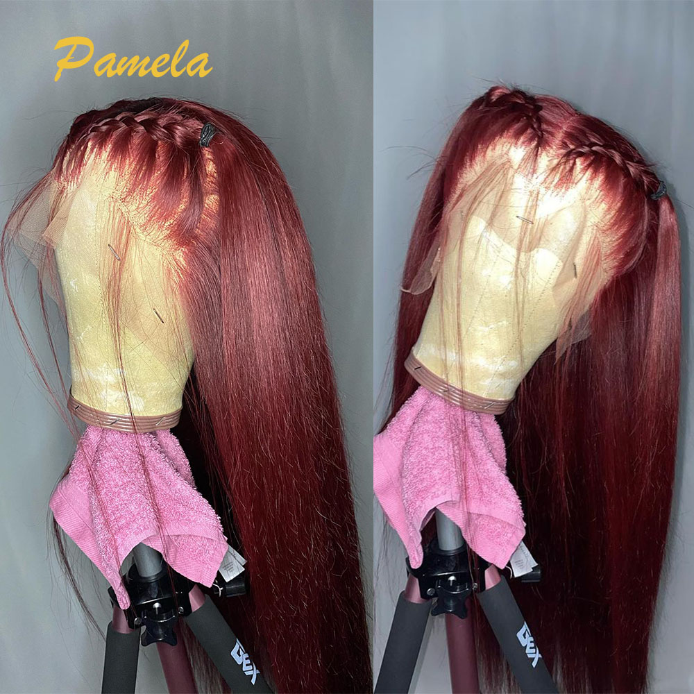Super Double Drawn Burgundy Co - đánh giá và giá Lace Front Wig