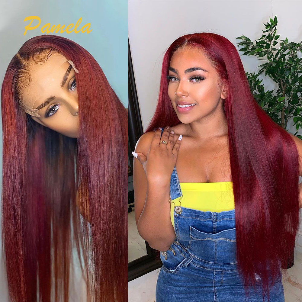 Super Double Drawn Burgundy Co - đánh giá và giá Lace Front Wig