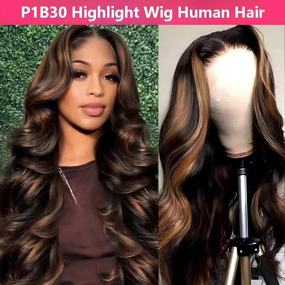 P1B30 Highlight Ombre Body Wav - đánh giá và giá Lace Front Wig