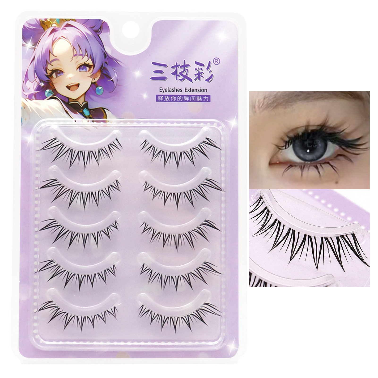5pair Foxes False Eyelashes Fu - đánh giá và giá Hair Care Korean Products