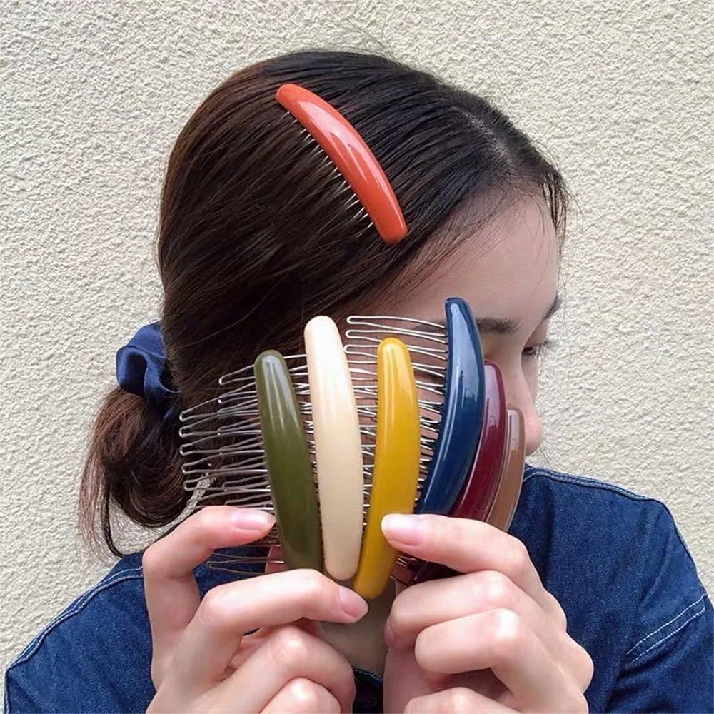 Solid Color Women Banana Comb  - đánh giá và giá Hair Care Korean Products