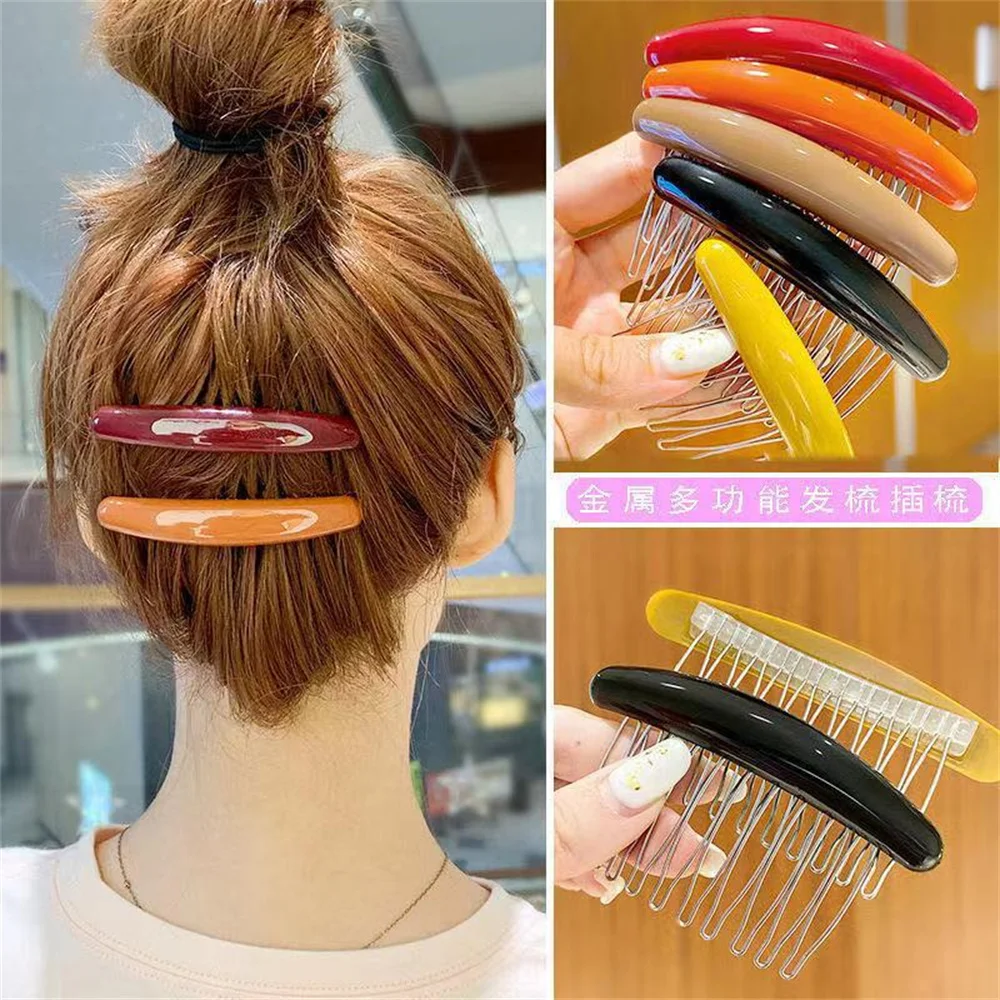 Solid Color Women Banana Comb  - đánh giá và giá Hair Care Korean Products