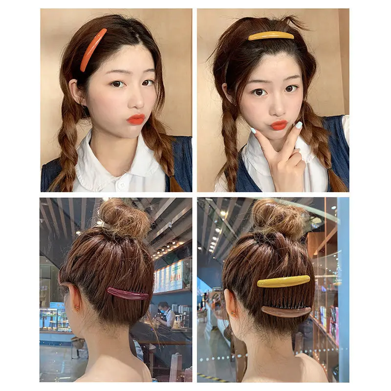 Solid Color Women Banana Comb  - đánh giá và giá Hair Care Korean Products