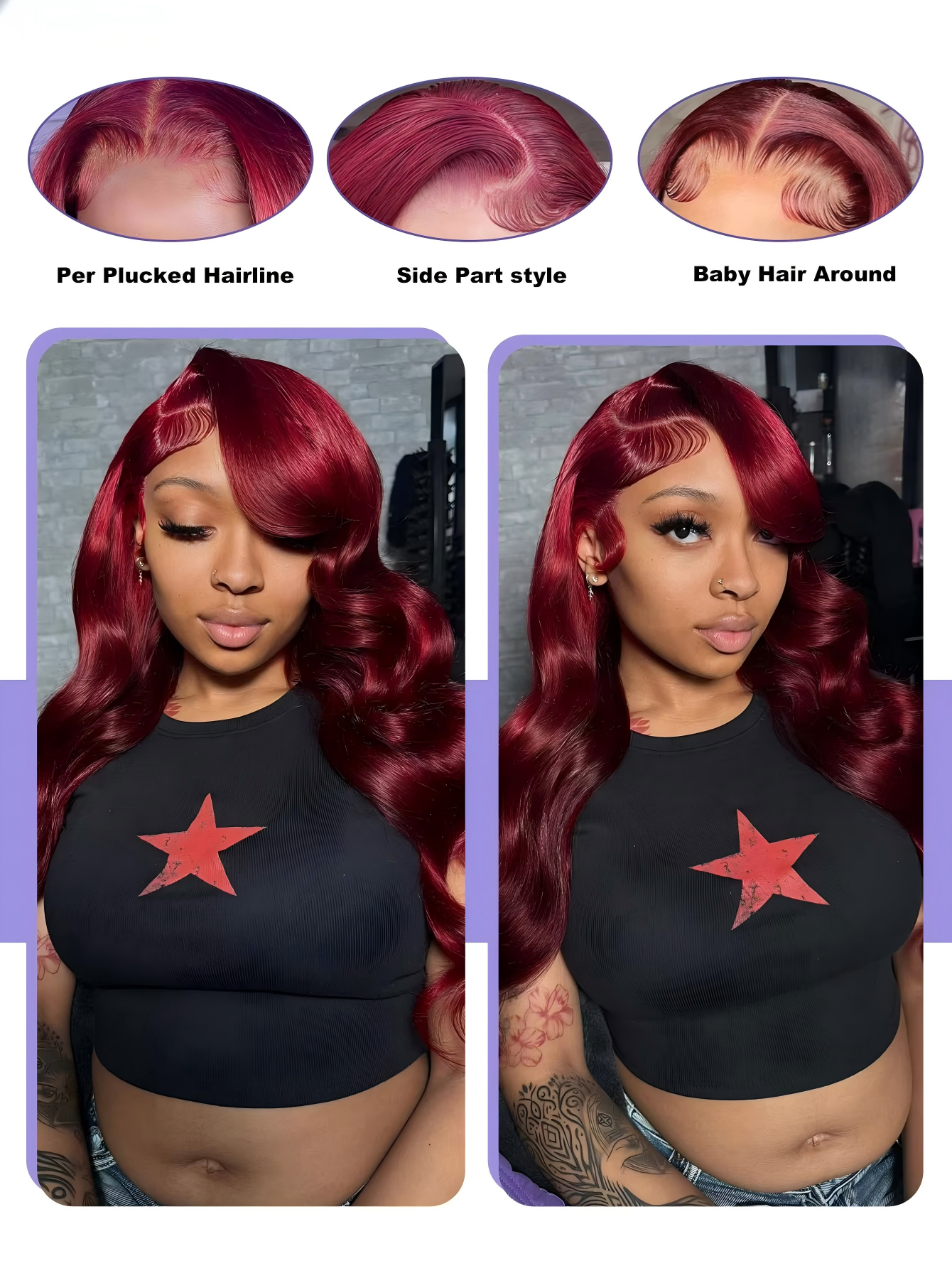 99j Burgundy Lace Front Human  - đánh giá và giá Lace Front Wig