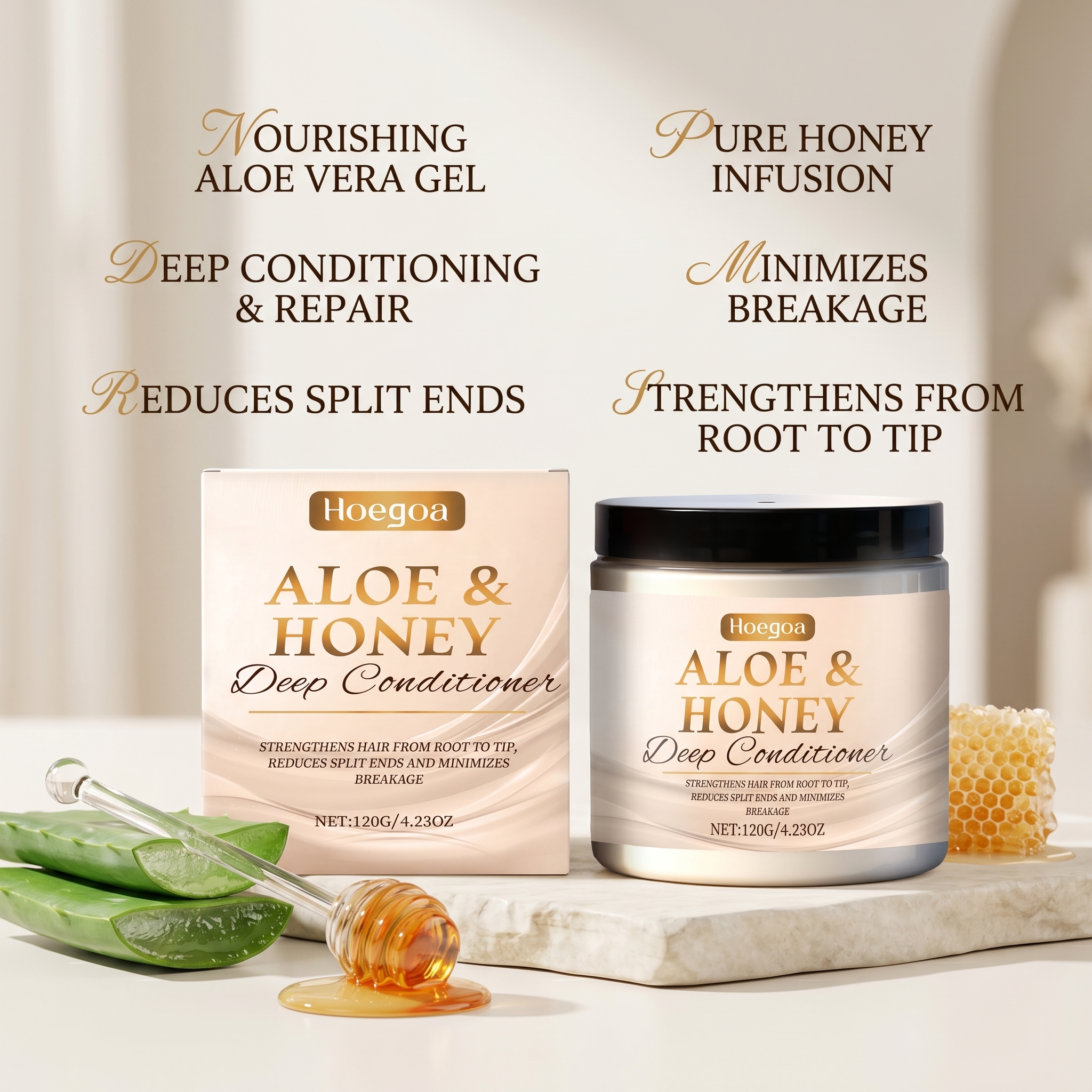 HOEGOA Aloe & Honey Deep Condi - đánh giá và giá Hair Care Honey