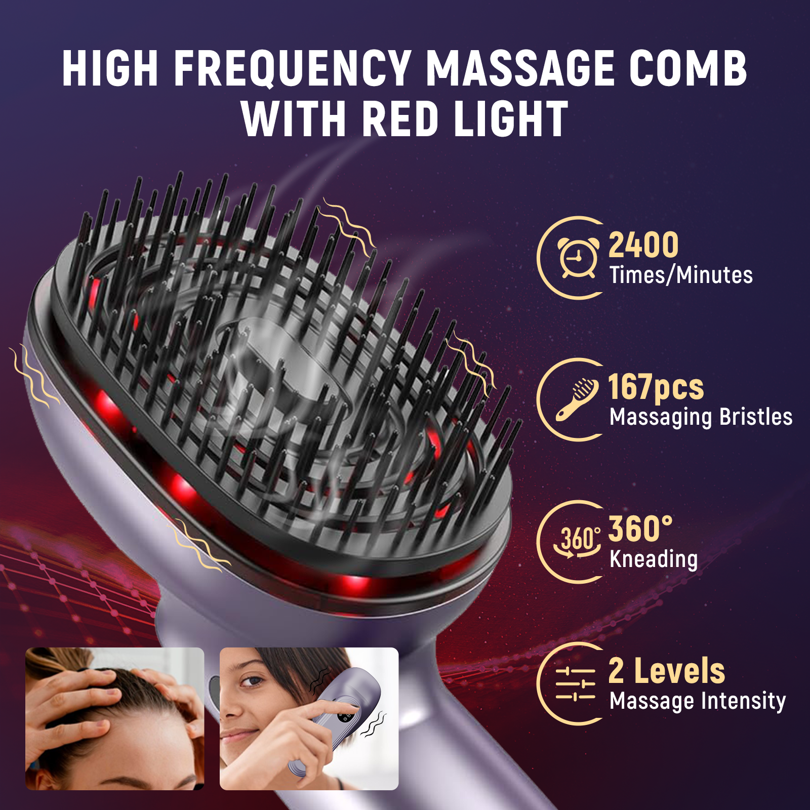 Head Massage Comb Red Light Ha - đánh giá và giá Hair Care Essential Oil Atomizing