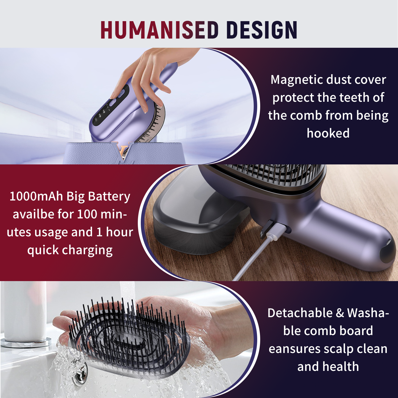 Head Massage Comb Red Light Ha - đánh giá và giá Hair Care Essential Oil Atomizing