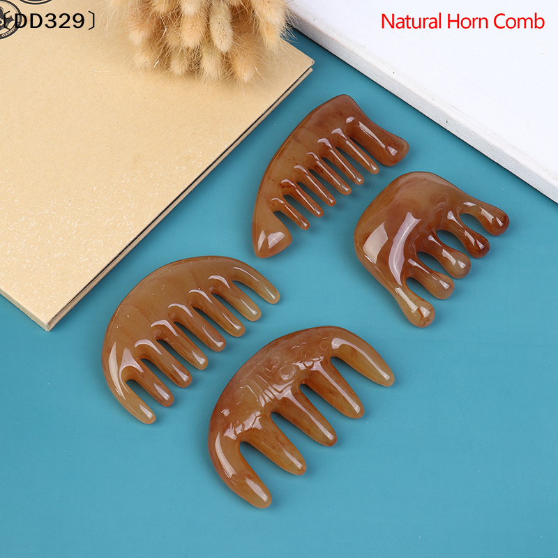 1×Natural Ox Horn Pocket Comb  - đánh giá và giá Hair Care Natural