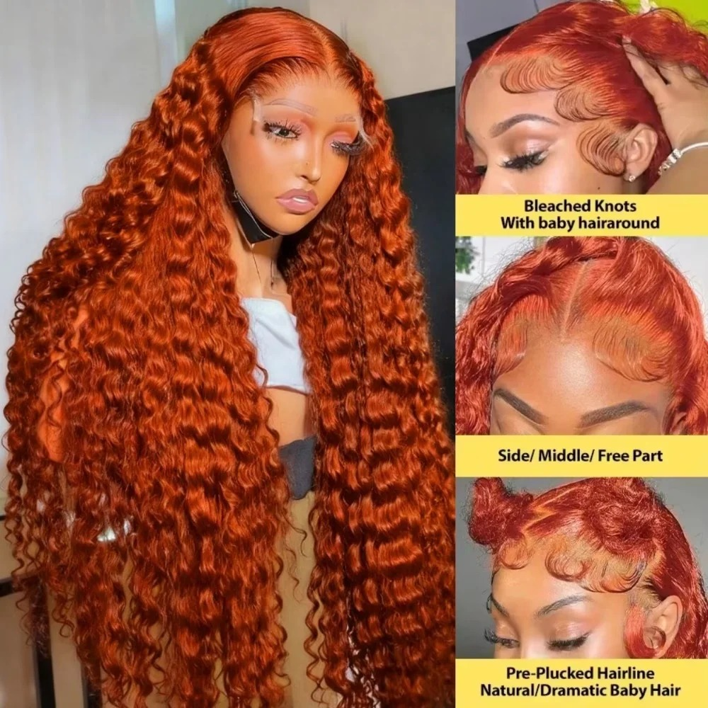 200% Density Ginger Orange Dee - đánh giá và giá Lace Front Wig