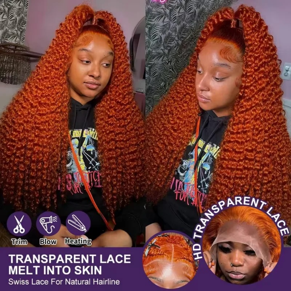 200% Density Ginger Orange Dee - đánh giá và giá Lace Front Wig