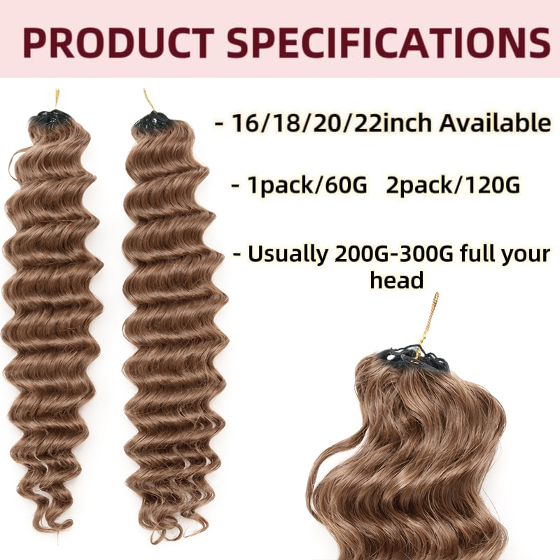 Honey Brown Deep Wave Crochet  - đánh giá và giá Hair Care Honey