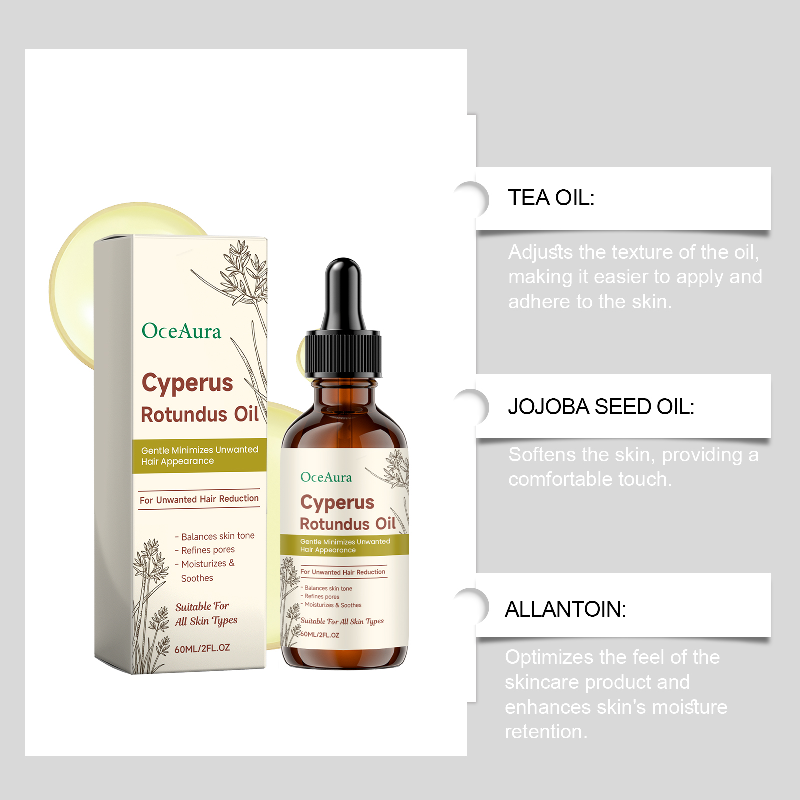 Cyperus Rotundus Hair Removal  - đánh giá và giá Hair Care Essence Oil