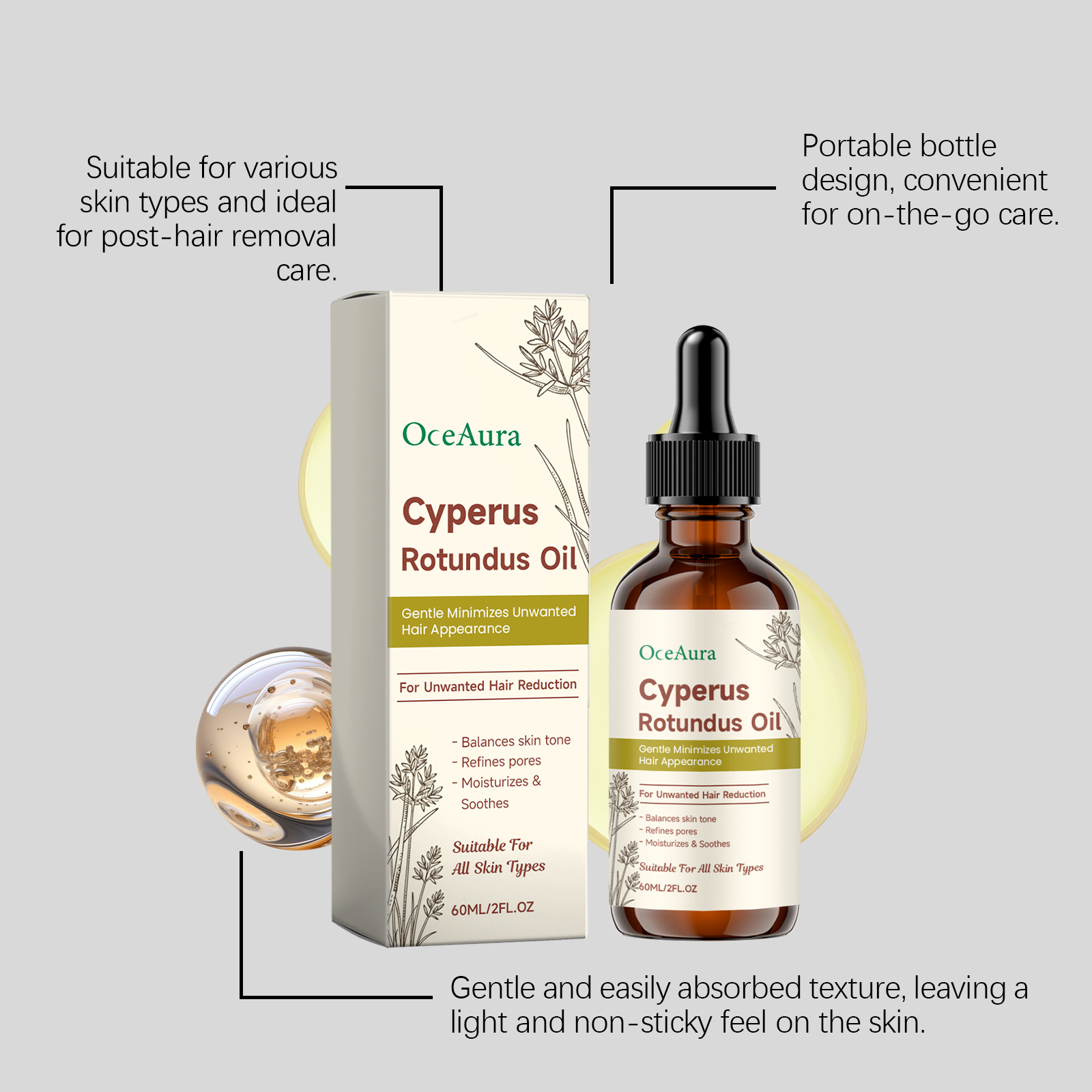 Cyperus Rotundus Hair Removal  - đánh giá và giá Hair Care Essence Oil