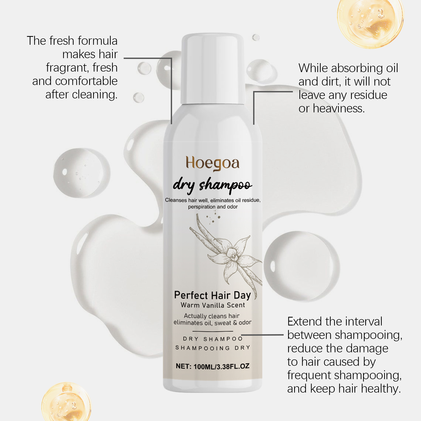 Vanilla Dry Hair Spray Oil-Con - đánh giá và giá Hair Care Natural