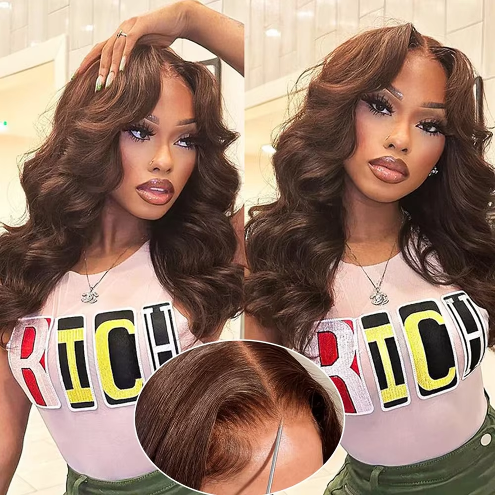 Chocolate Brown #4 Colored Hum - đánh giá và giá Lace Front Wig