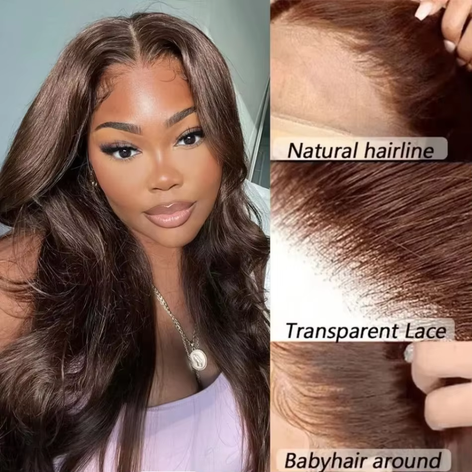 Chocolate Brown #4 Colored Hum - đánh giá và giá Lace Front Wig