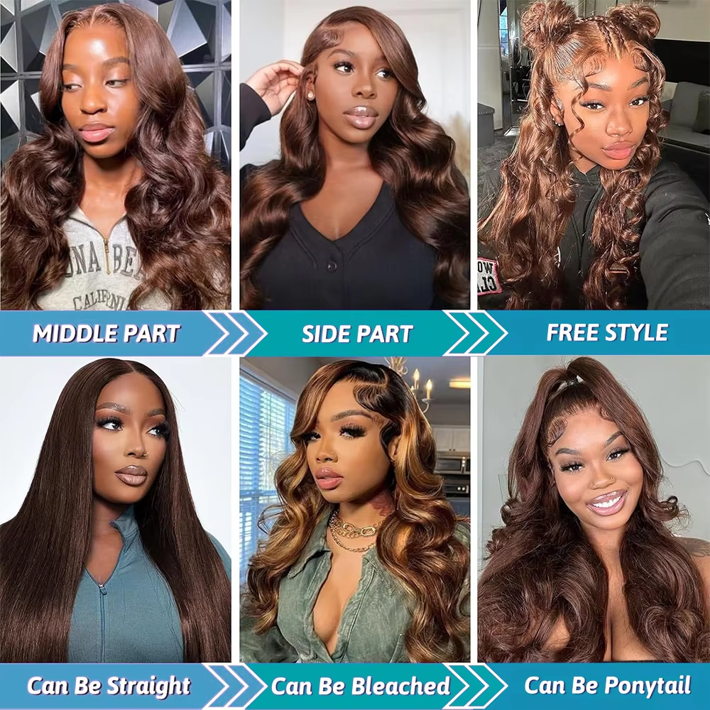 Chocolate Brown #4 Colored Hum - đánh giá và giá Lace Front Wig